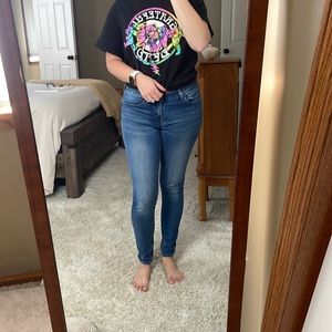 Blue denim jeans